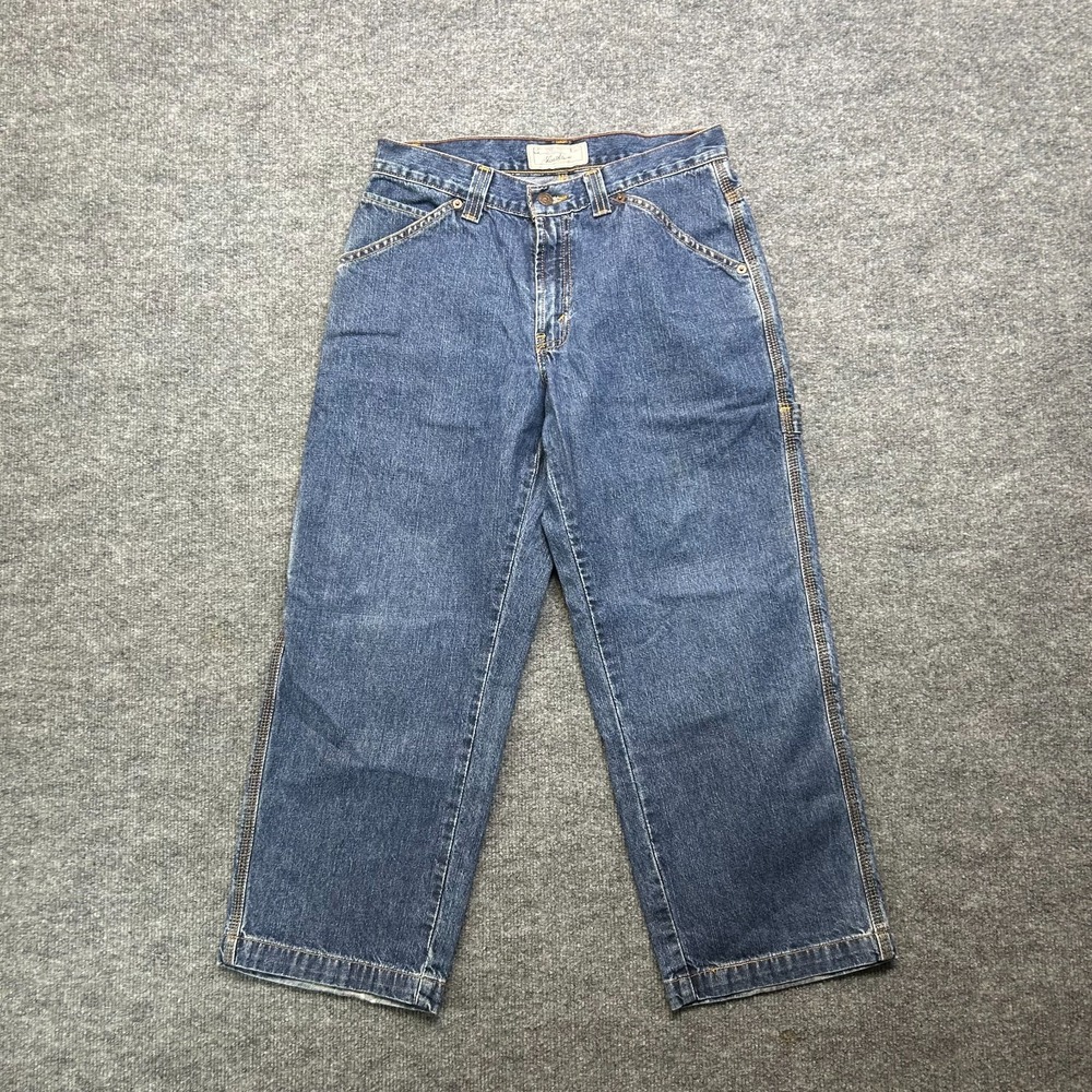 Levi Strauss Signature Carpenter Jeans Men's Blue Denim Pockets Workwear - 30X25